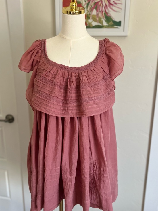 Free People Dresses & Skirts - Free People Dusty Rose Ruffled Babydoll Dress🌷